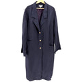 Vintage 90s Ann Taylor Navy Linen Rayon Blend Maxi Duster Coat