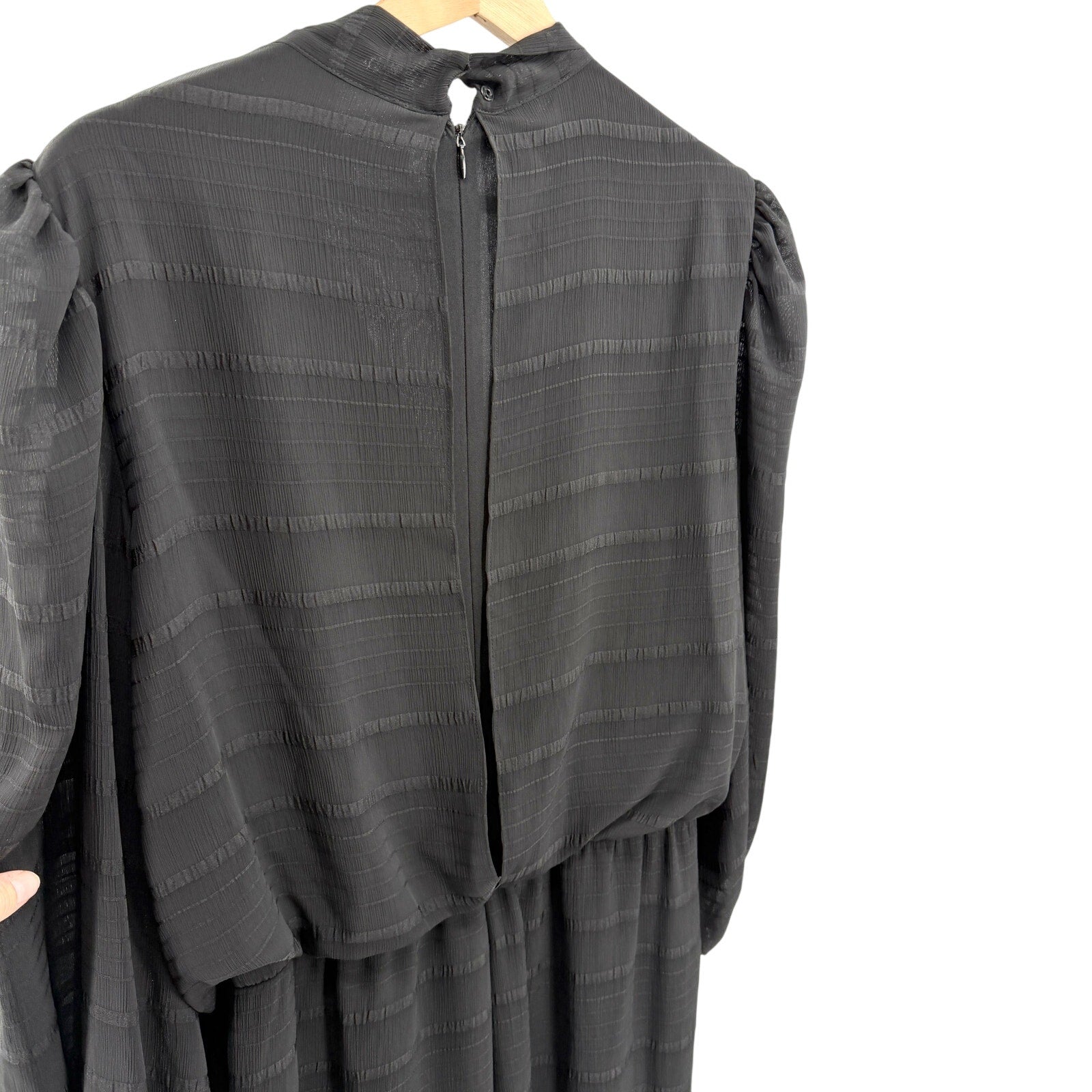 NWT Julia Jordan Black Chiffon Pussybow Wide Leg Jumpsuit