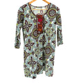Green Maroon 100% Cotton Floral Embroidered Kurta Tunic