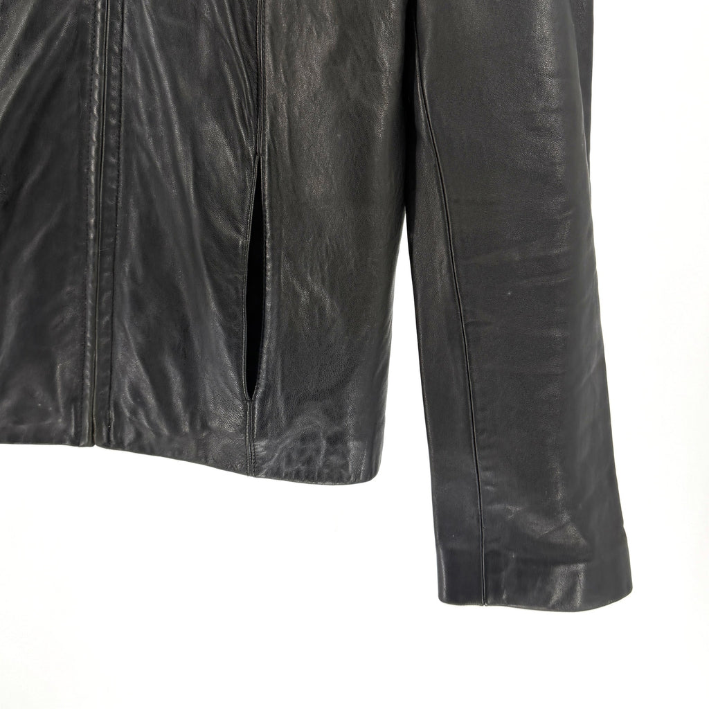 Vintage Y2K Adler Collection Black Genuine Leather Lambskin Zip Up Jacket