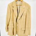 Vintage 90s Arnie 100% Woven Silk Tan Textured Minimalist Casual Menswear Blazer