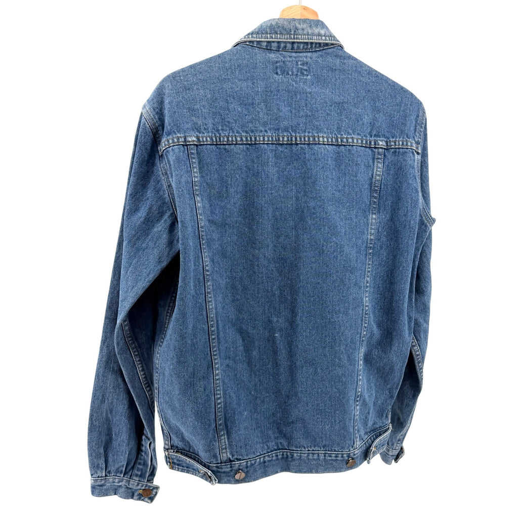Vintage 90s Katana Texwood Blue 100% Cotton Grunge Trucker Denim Jacket