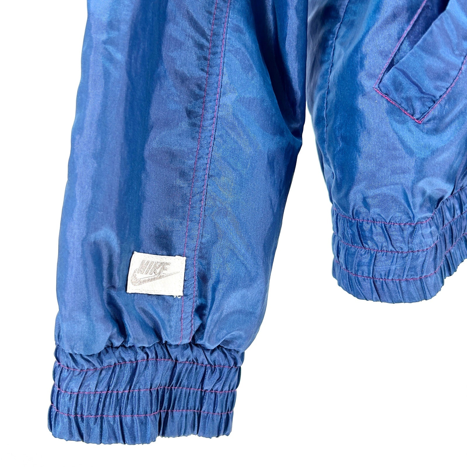 Vintage 90s Nike Blue Iridescent Full Zip Athletic Windbreaker Jacket