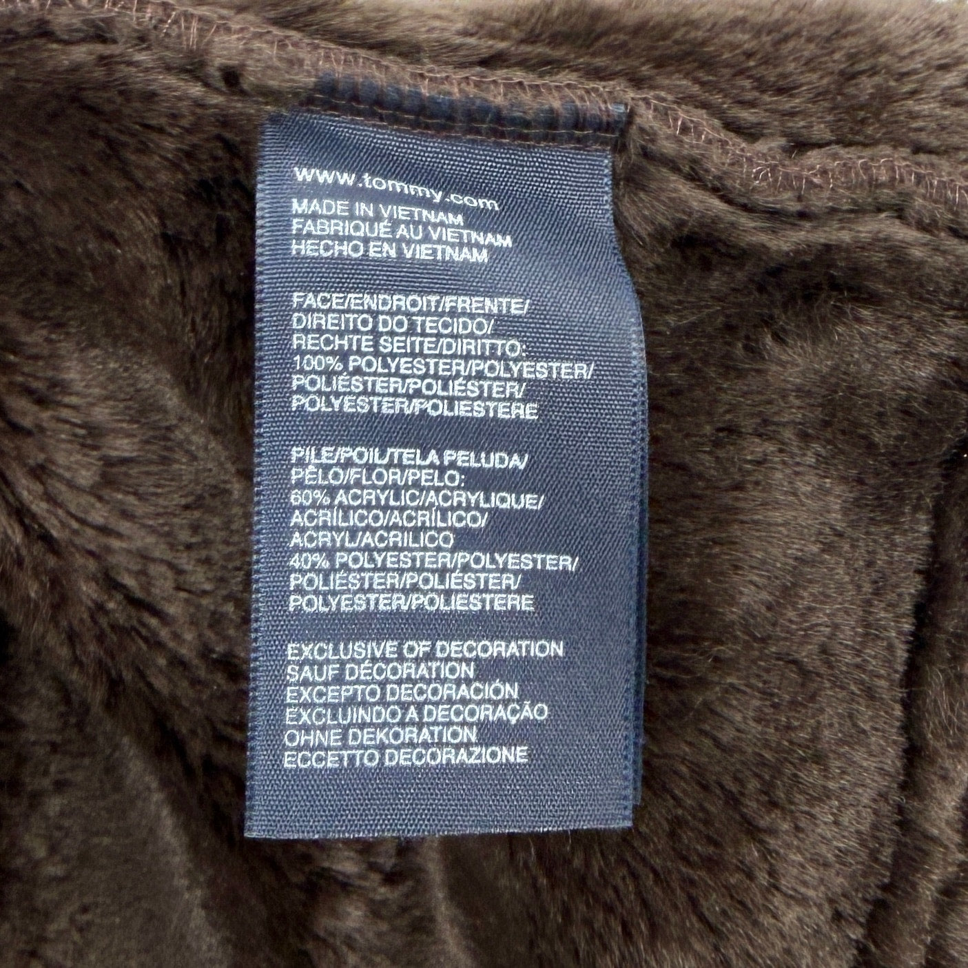 Tommy Hilfiger Chocolate Brown Faux Shearling Trucker Jacket