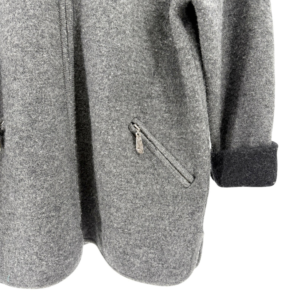 Vintage 90s Herman Geist Charcoal Gray Contrast Collar Zip Jacket