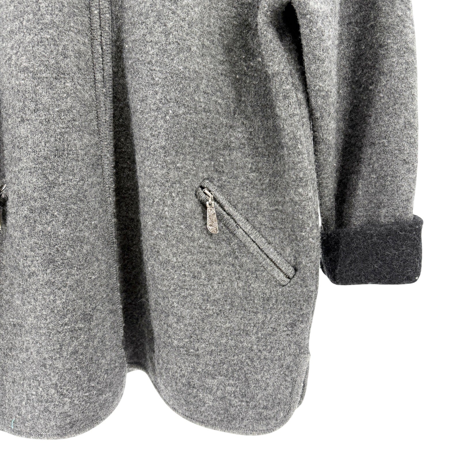 Vintage 90s Herman Geist Charcoal Gray Contrast Collar Zip Jacket