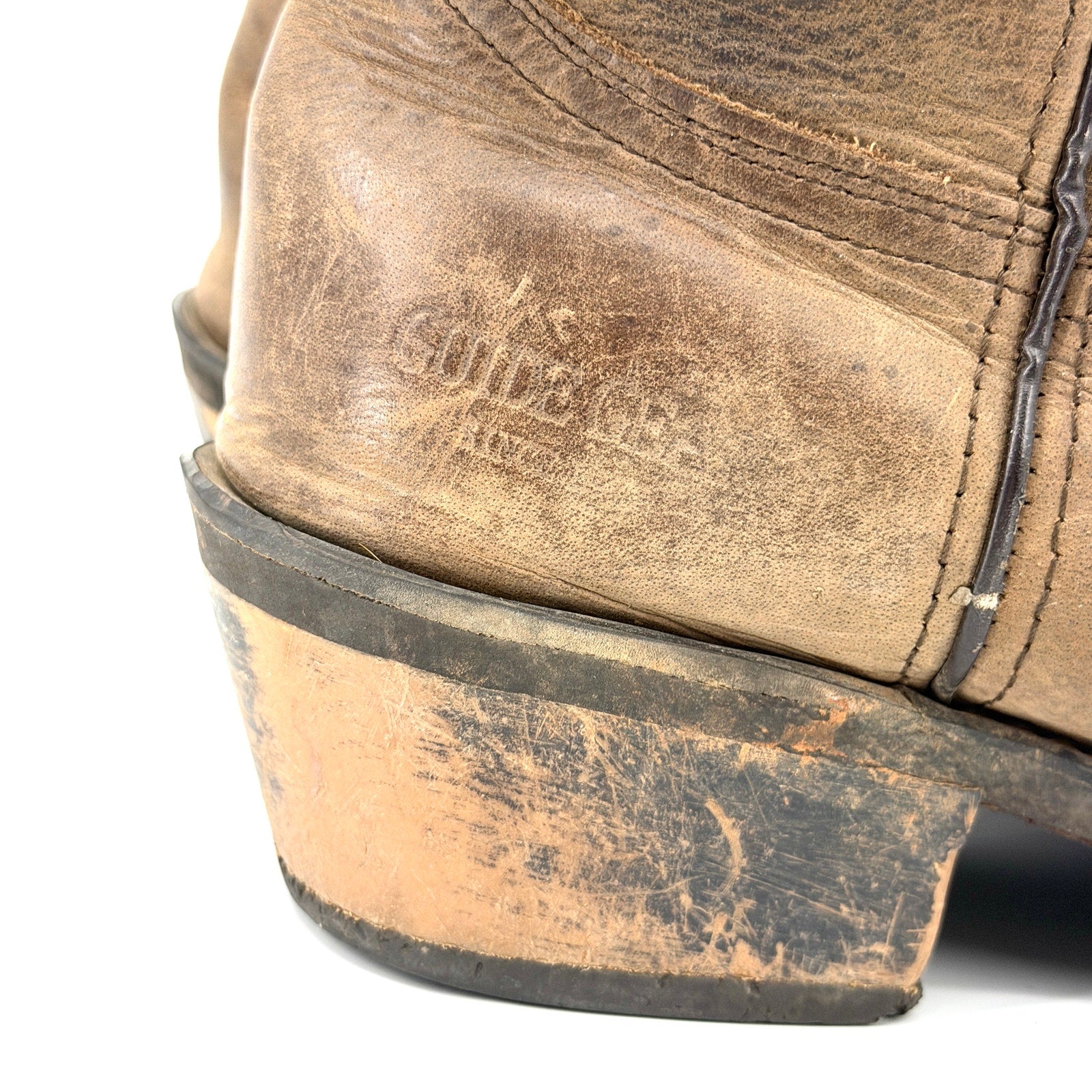Guide Gear Distressed Brown Genuine Leather Western Cowboy Boots Shoes