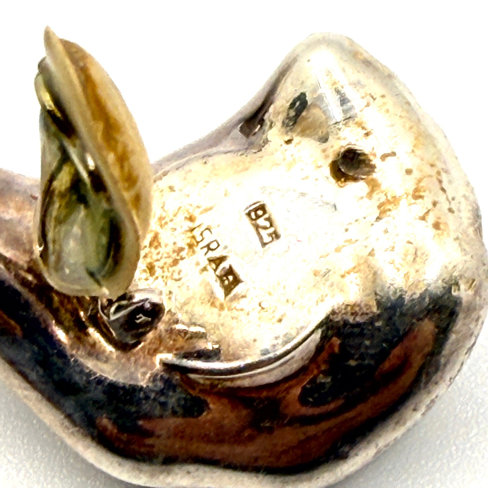 Vintage 80s Stamped Sterling Silver Israel Bold Hollow Clip On Earrings