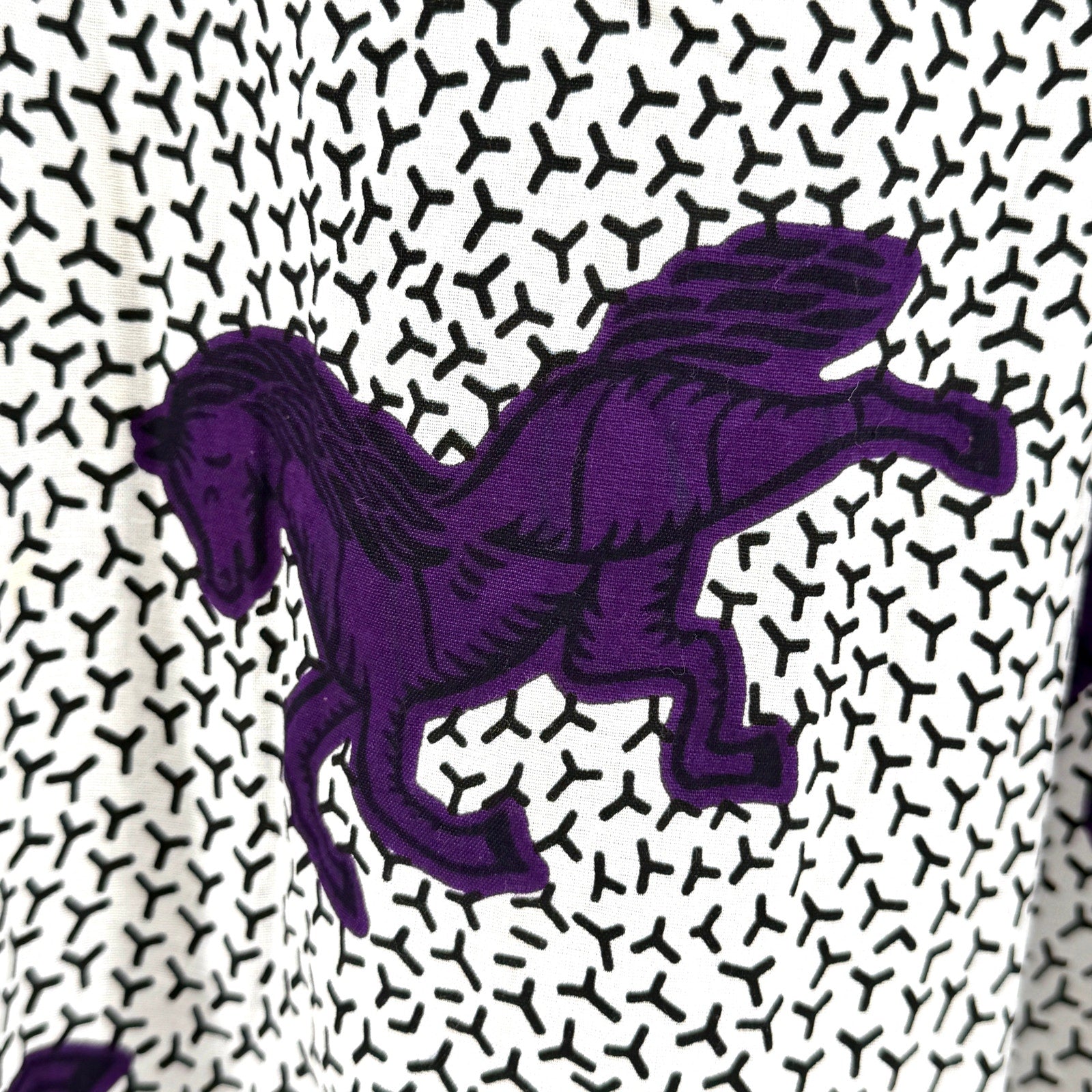 Handmade Purple Horse African Wax Print Cotton Maxi Dress