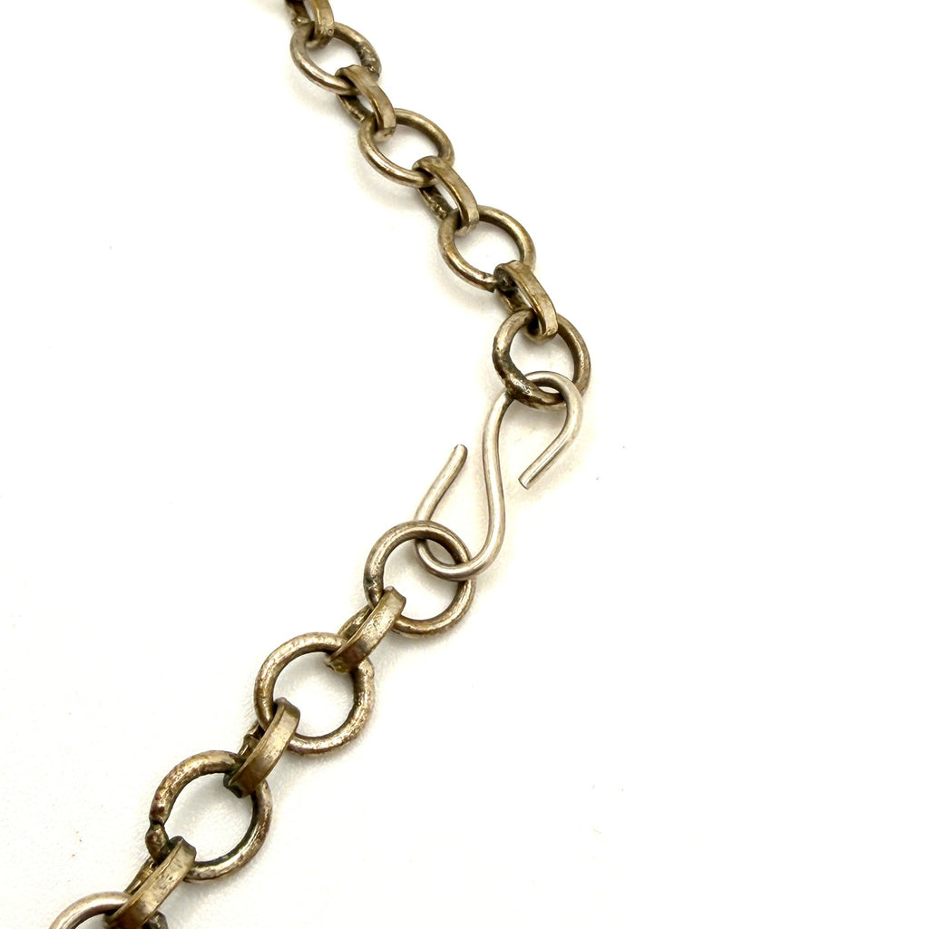Vintage 90s Stamped Taxco Sterling Silver Multistone Statement Bib Necklace