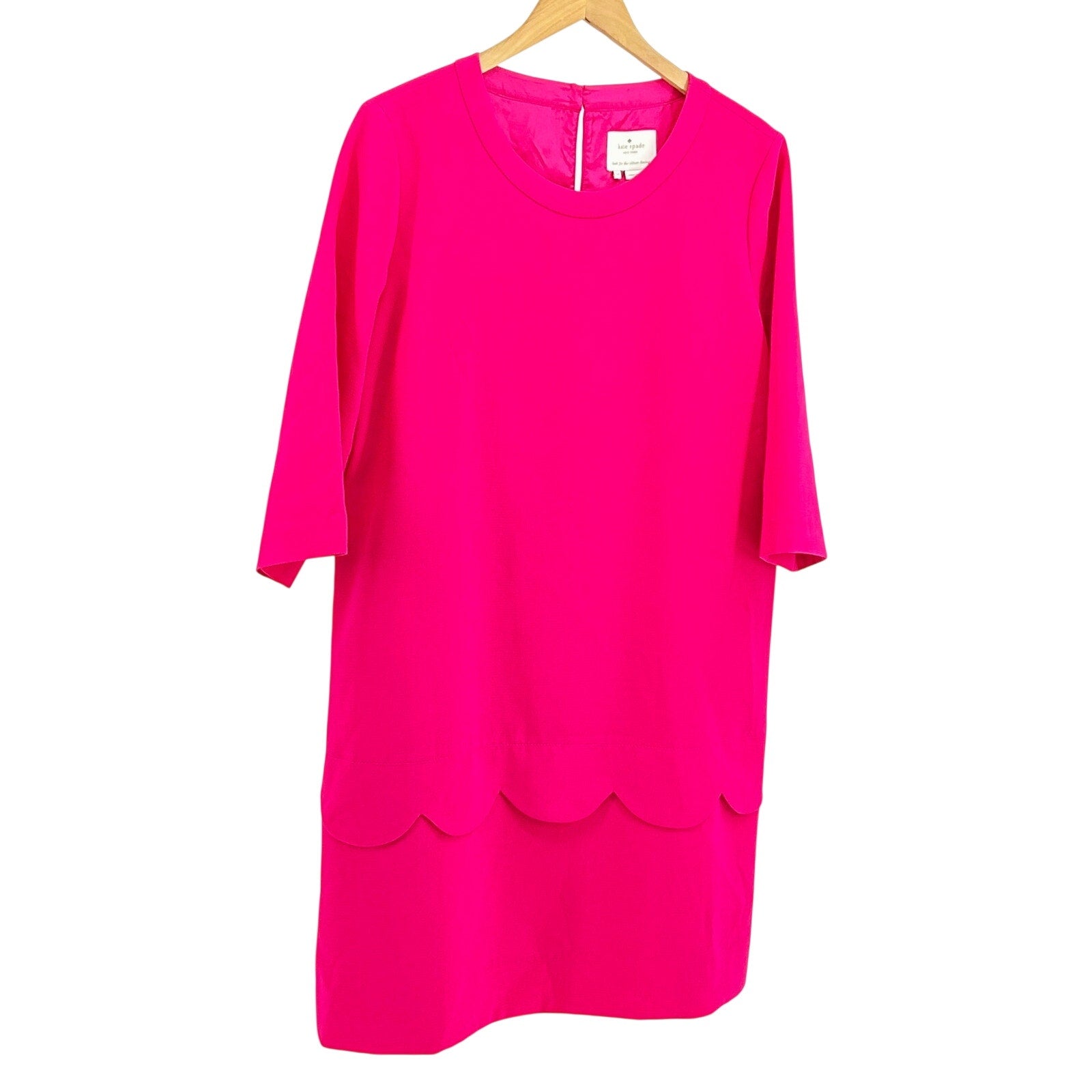 Kate Spade Hot Pink Scalloped Tiered Shift Dress