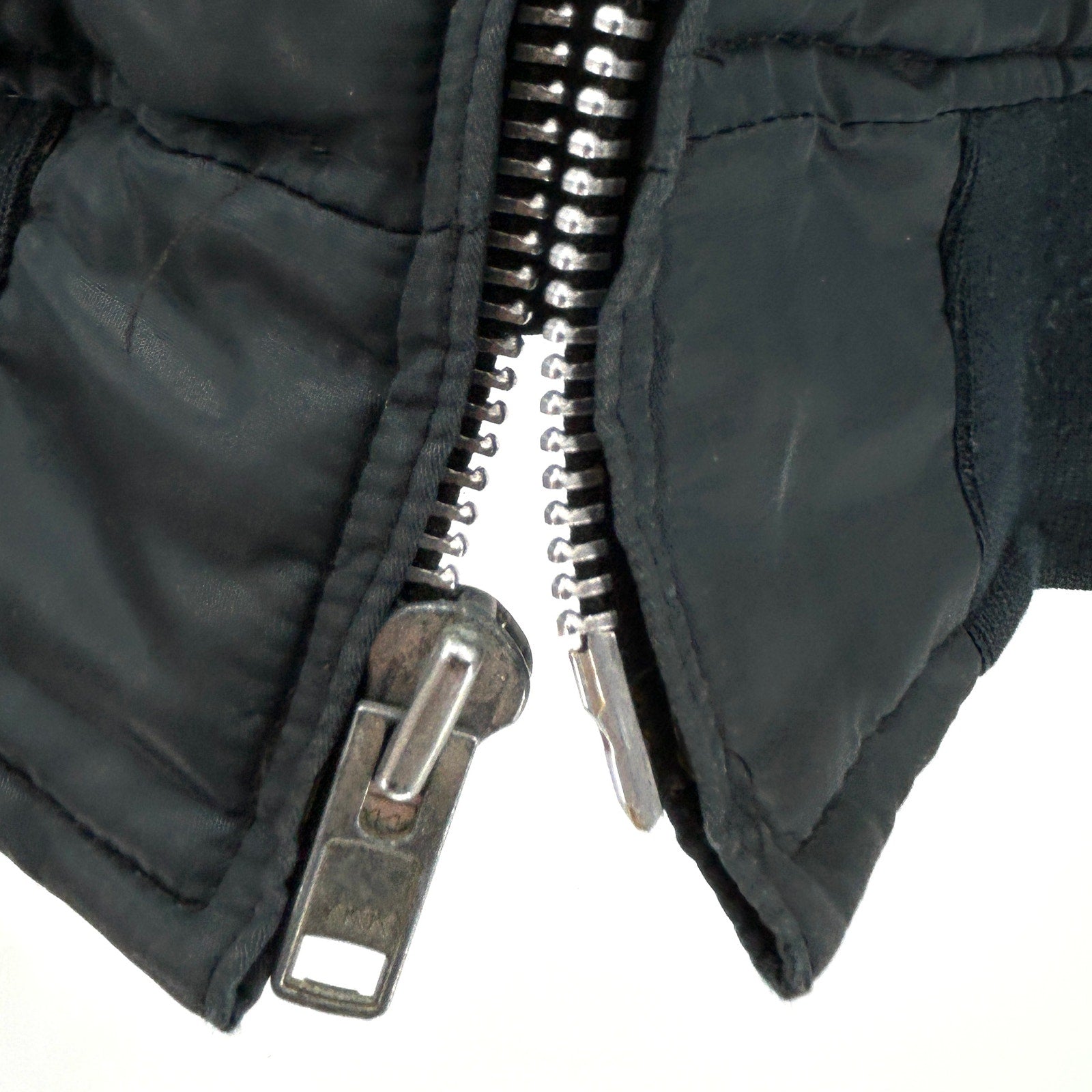 Vintage 1970s Timber King Navy Quilted Faux Fur Collar Bomber Jacket