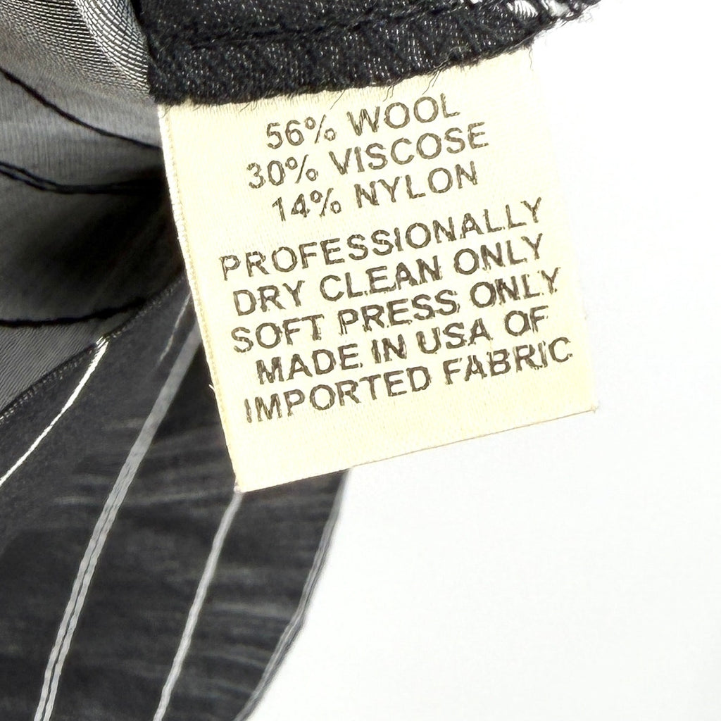Vintage 90s Tamotsu Charcoal Grey Pinstripe Sleeveless Shell Blouse