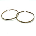 Vintage 90s Diamond Cut Textured Sterling Silver Extra Large Hoop Earrings
