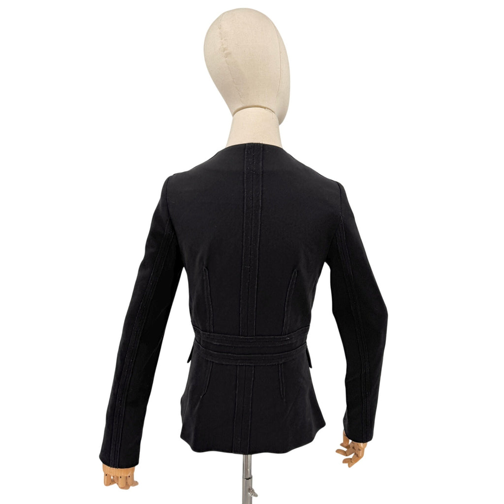 Vintage Y2K Gianfranco Ferre Black Technical Structured Peplum Zip Jacket