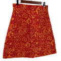Bimba & Lola Brick Red Yellow Textured Tapestry A Line Skirt