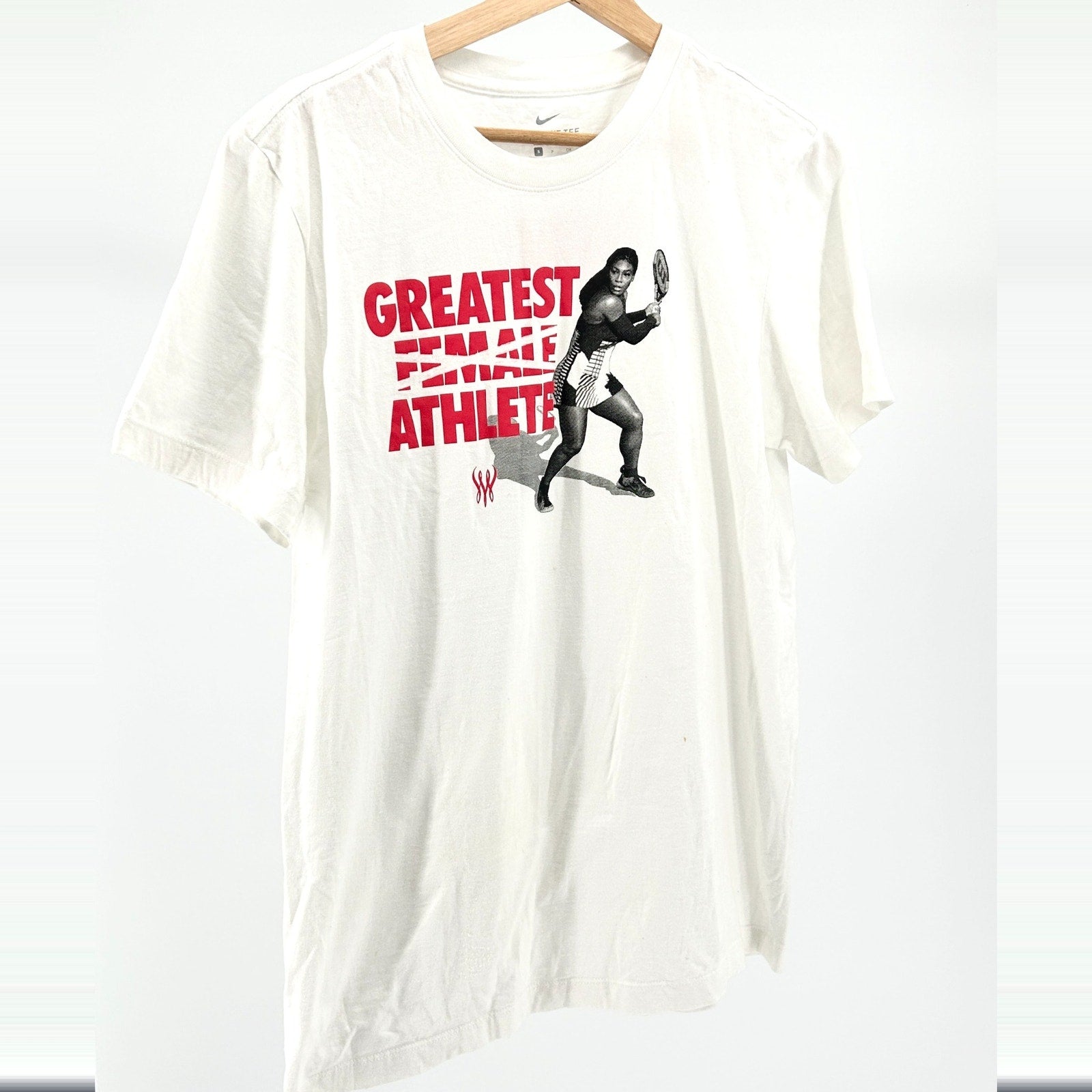 Nike White Red Greatest Female Athlete Serena Williams Graphic Tee