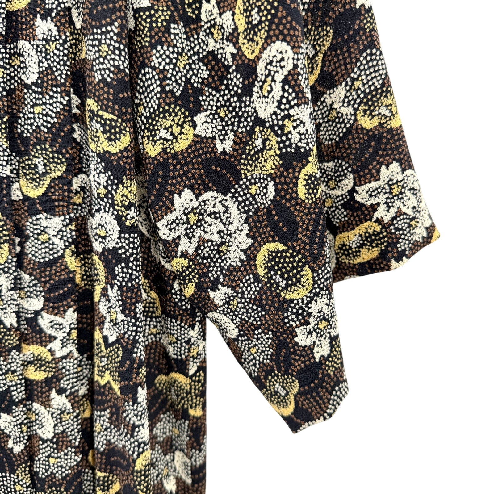 Vintage 90s Liz Claiborne Black Grunge Floral Peter Pan Collar Dress