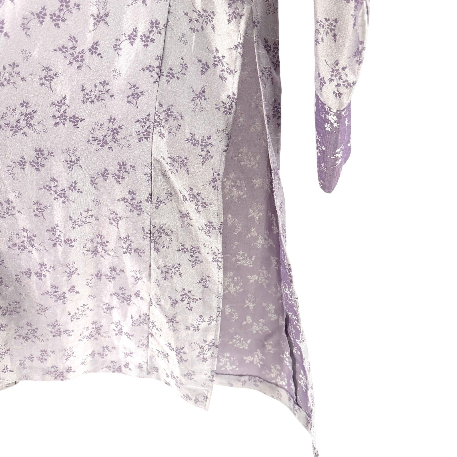 Vintage 90s Oscar de la Renta Lavender Floral Satin Pajama Set