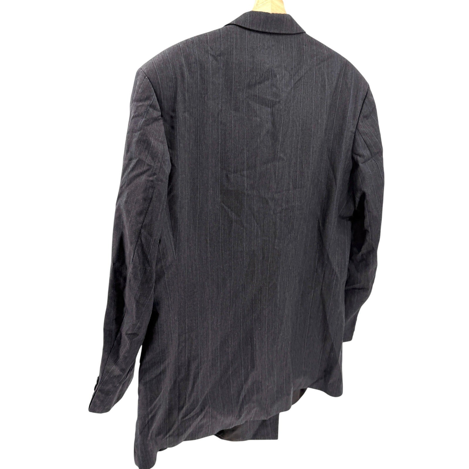 Vintage 90s Hugo Boss Grey Pinstripe 100% Wool Bebop Double Breasted Blazer