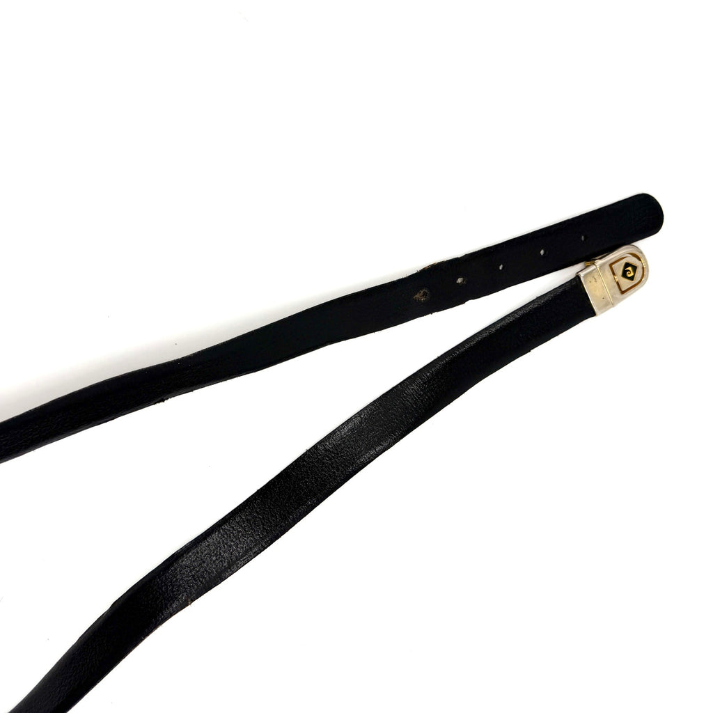 Vintage 80s Pierre Cardin Black Brown Reversible Genuine Leather Belt