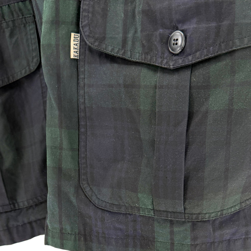 Vintage 90s Kakadu Traders Green Blue Tartan Cotton Oilskin Outback Jacket