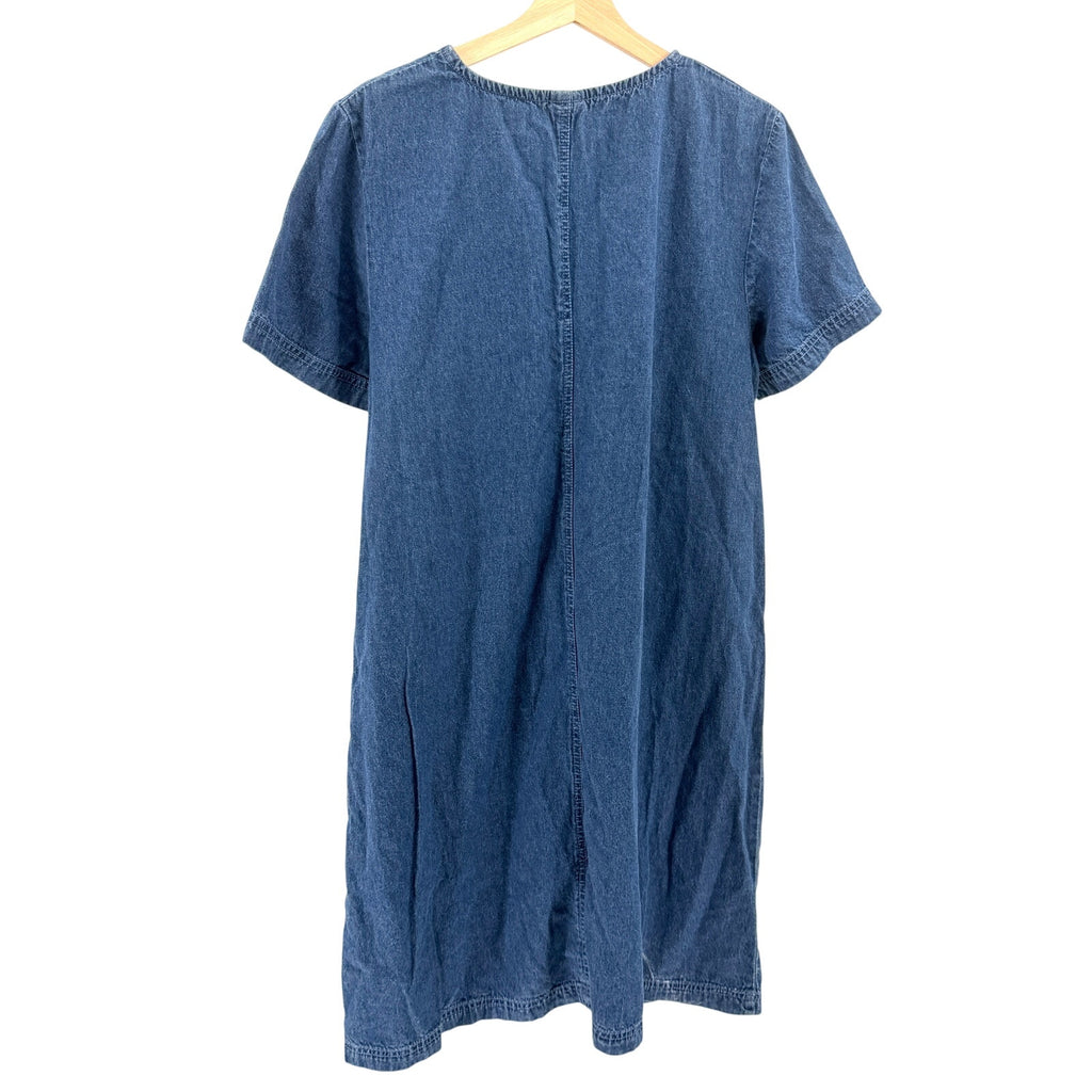 Vintage Blair Blue Nautical Lighthouse Embroidery 100% Cotton A-Line Denim Dress