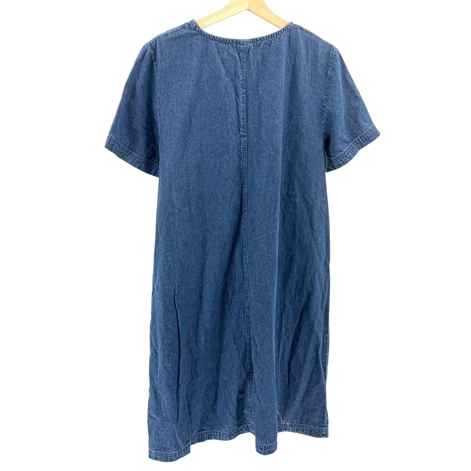 Vintage Blair Blue Nautical Lighthouse Embroidery 100% Cotton A-Line Denim Dress