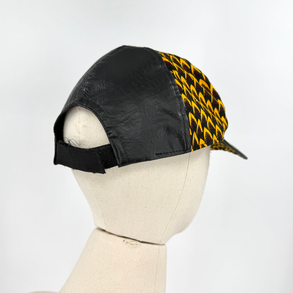 Yellow Black Ankara 100% Cotton Fabric Customized Baseball Cap