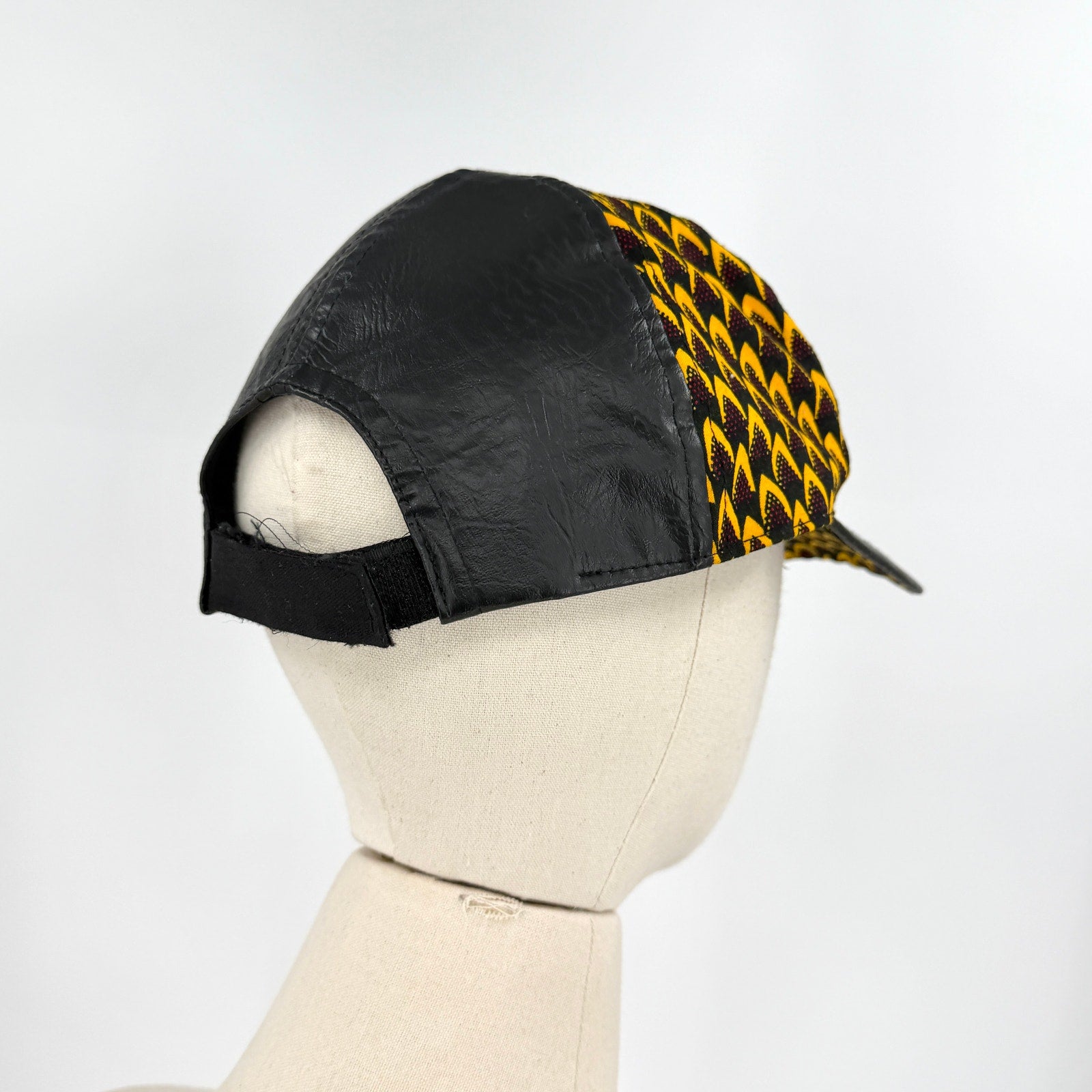 Yellow Black Ankara 100% Cotton Fabric Customized Baseball Cap