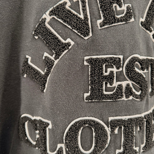 LFDY Live Fast Clothing Heavy Washed Black Oversized Graphic Hoodie