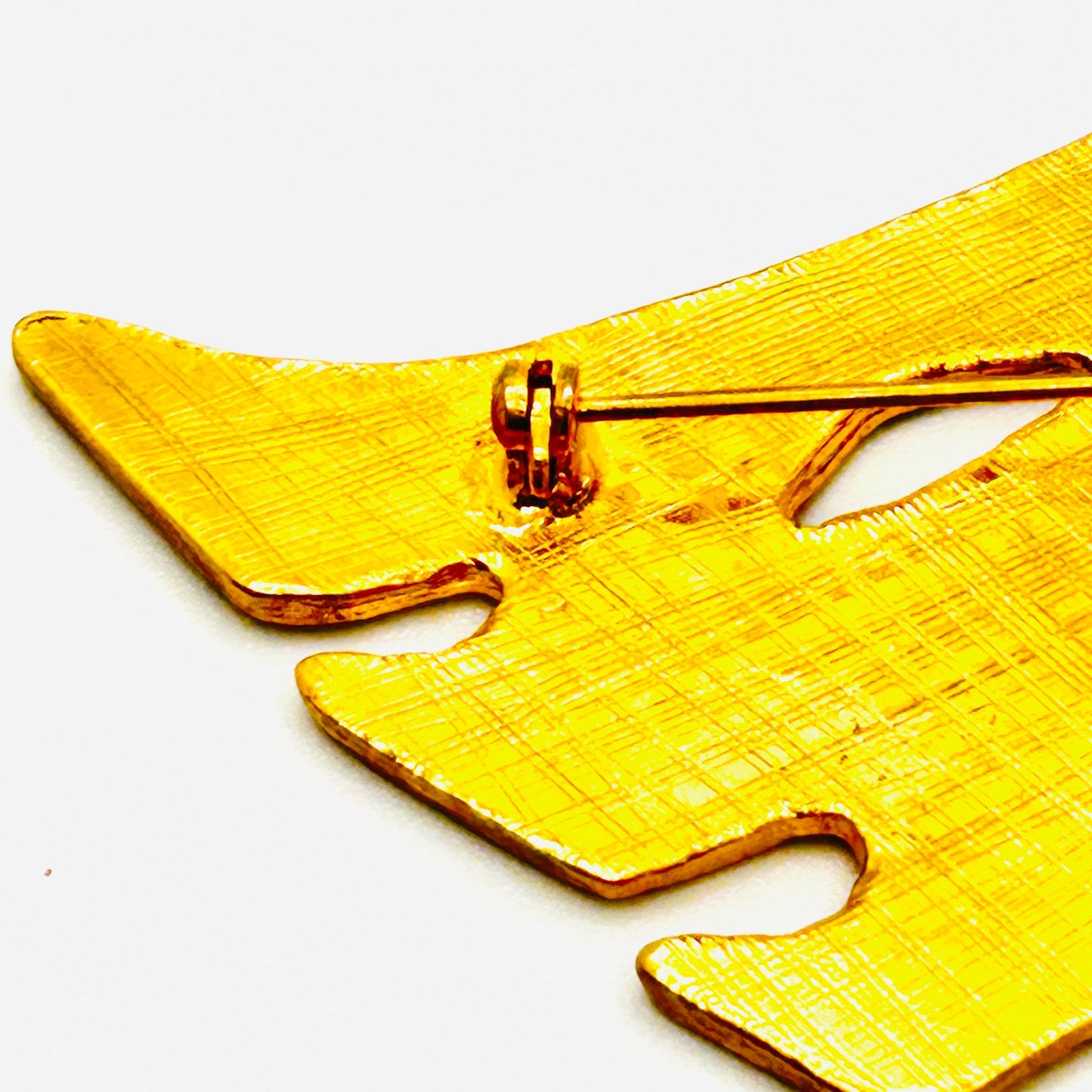 Vintage 80s Gold Enamel Glam High Heel Trio Brooch Pin