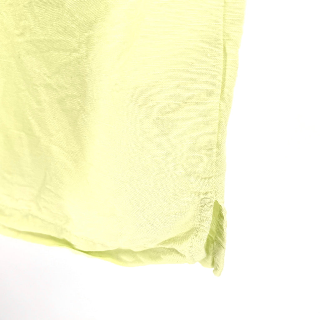 Cubavera Lime Green Tropical Linen Blend Embroidered Short Sleeve Button Down