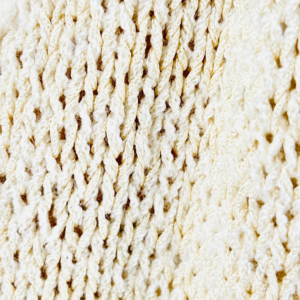 Vintage 80s Cream Super Soft Puff Sleeve Angora Pearl Trim Sweater