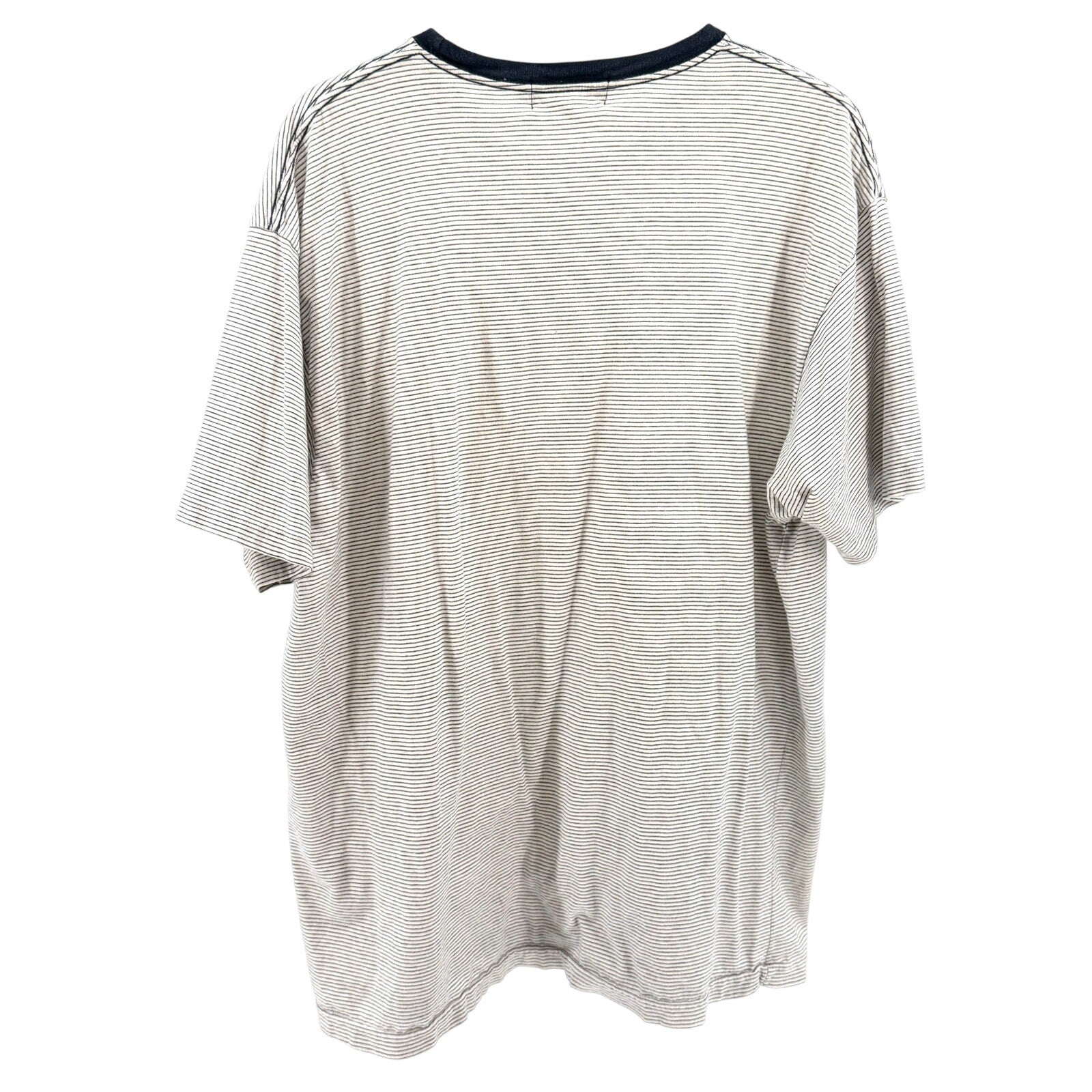 Vintage Y2K Polo Ralph Lauren White Navy Striped 100% Cotton Ringer T-Shirt