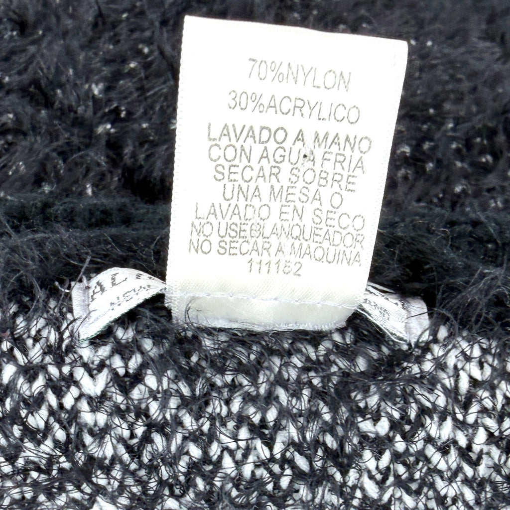 Vintage Y2K Alberto Makali Black White Studded Eyelash Knit Cardigan