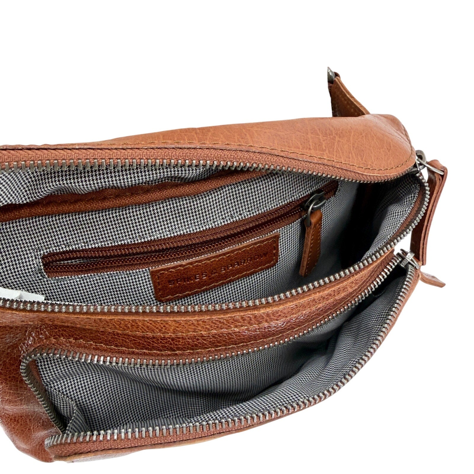 Spikes & Sparrow Brown Genuine Leather Western Casual Fanny Pack Bum Bag