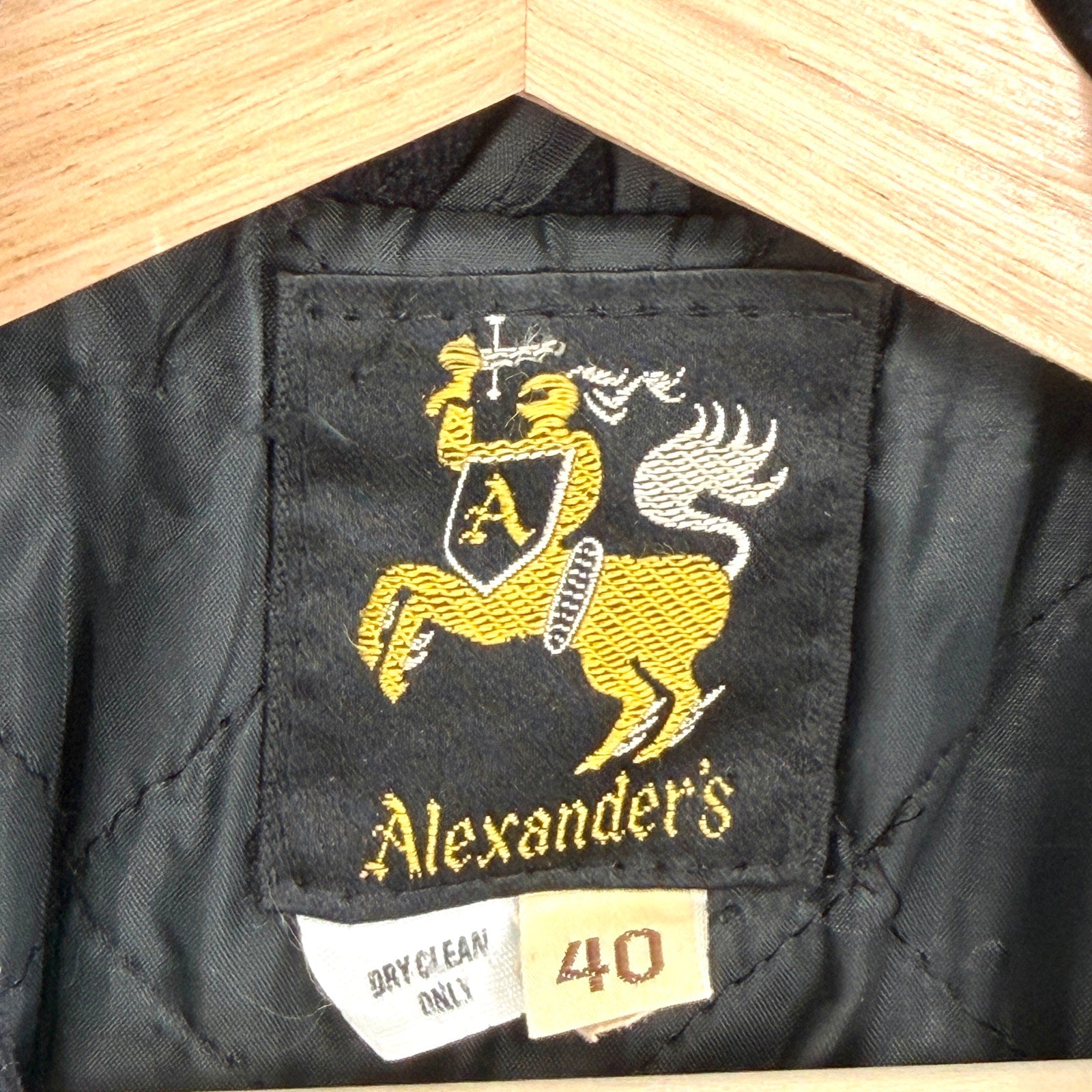 Vintage 70s Alexander's Navy Blue Double Breasted Quilted Wool Pea Coat