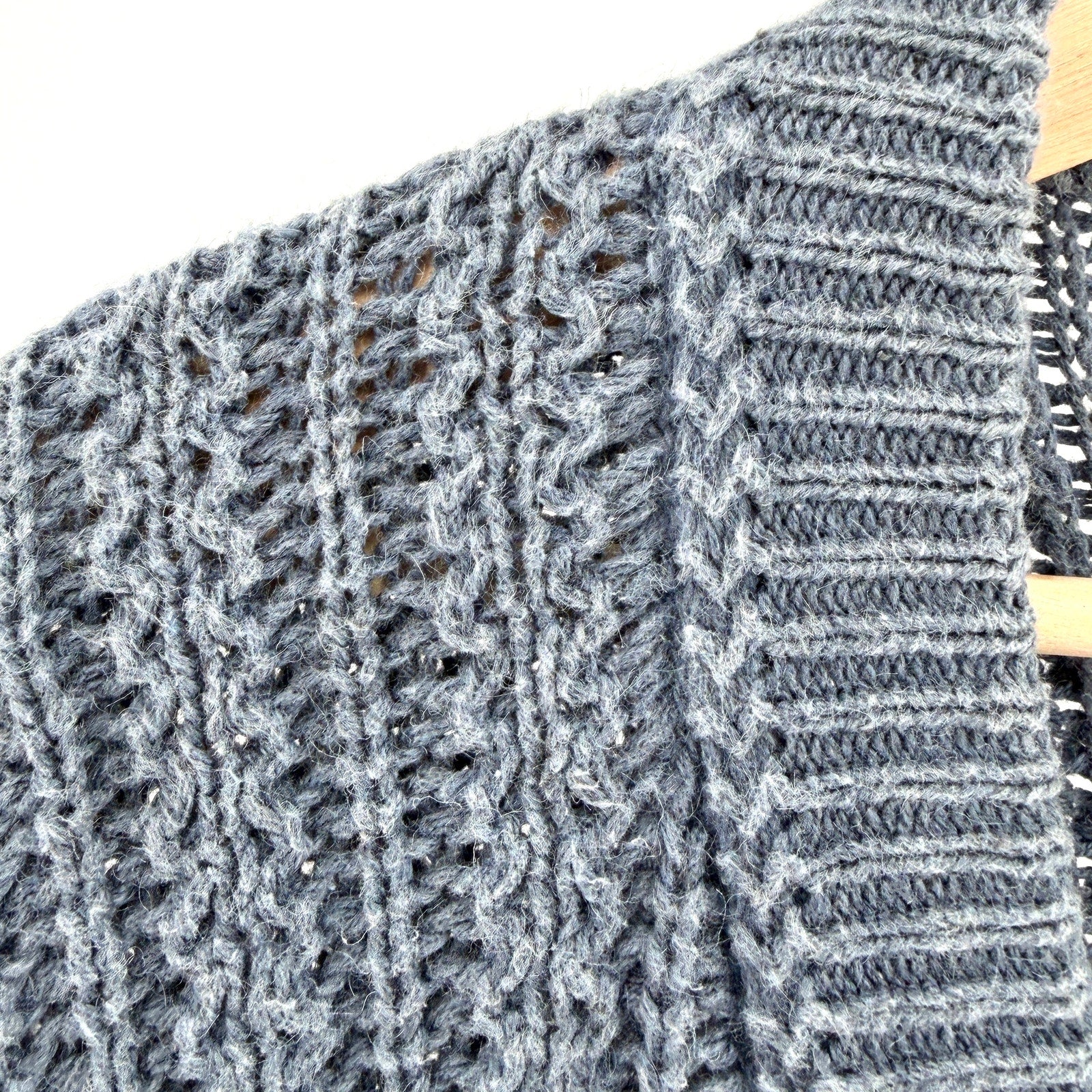 Vintage 90s Basix Fenn Wright Manson Indigo Grunge Chunky Cardigan Sweater