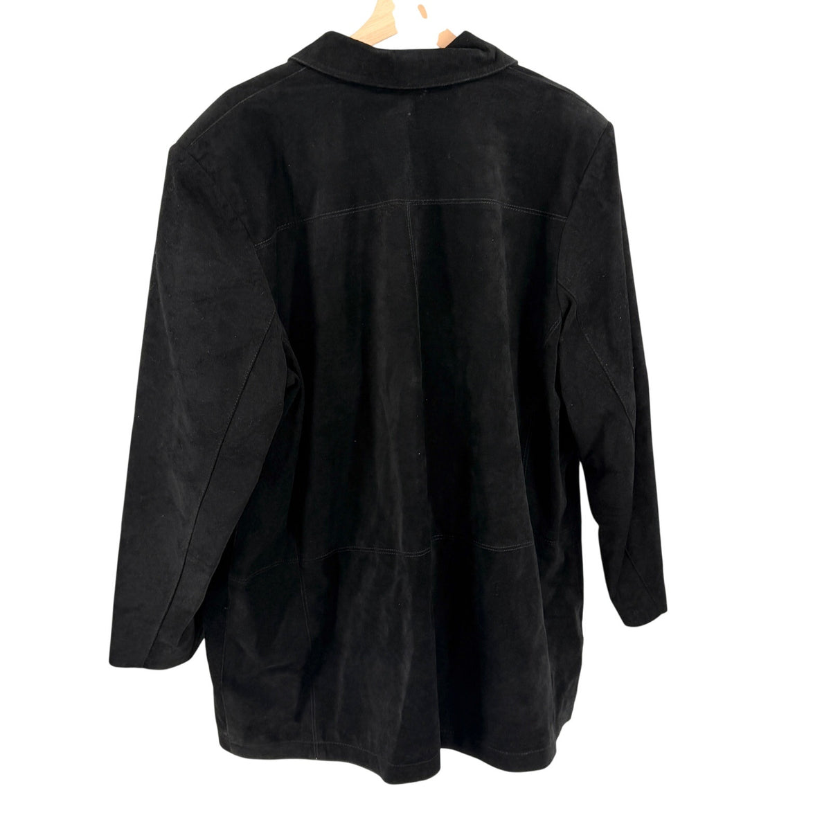 Vintage 90s Margaret Godfrey Black Genuine Suede Notch Lapel Blazer Jacket