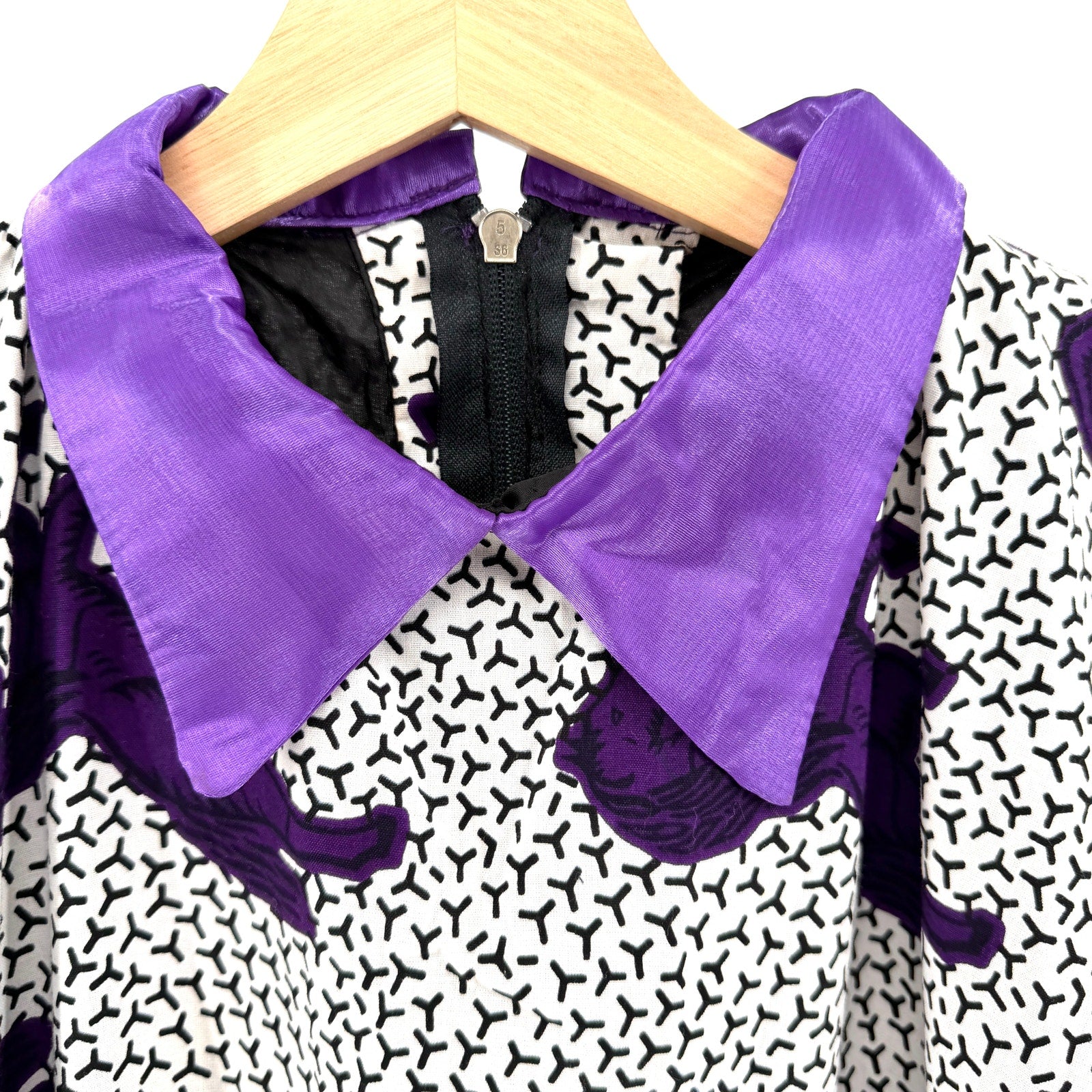 Handmade Purple Horse African Wax Print Cotton Maxi Dress