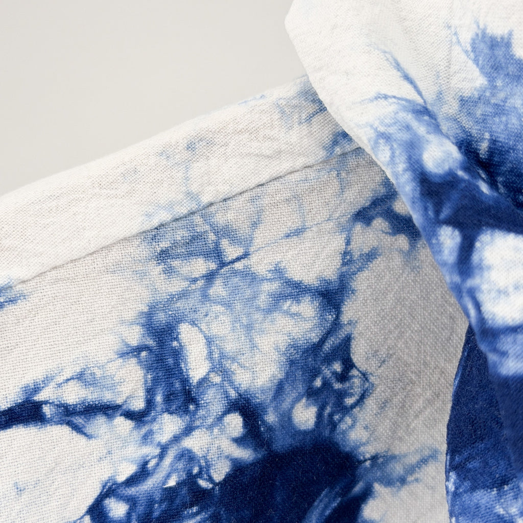 Seaspice Blue White Tie Dye 100% Cotton Hooded Zip Up Windbreaker Jacket