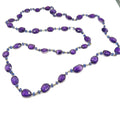 Vintage 90s Amethyst Tanzanite Faceted Bead Endless Statement Necklace
