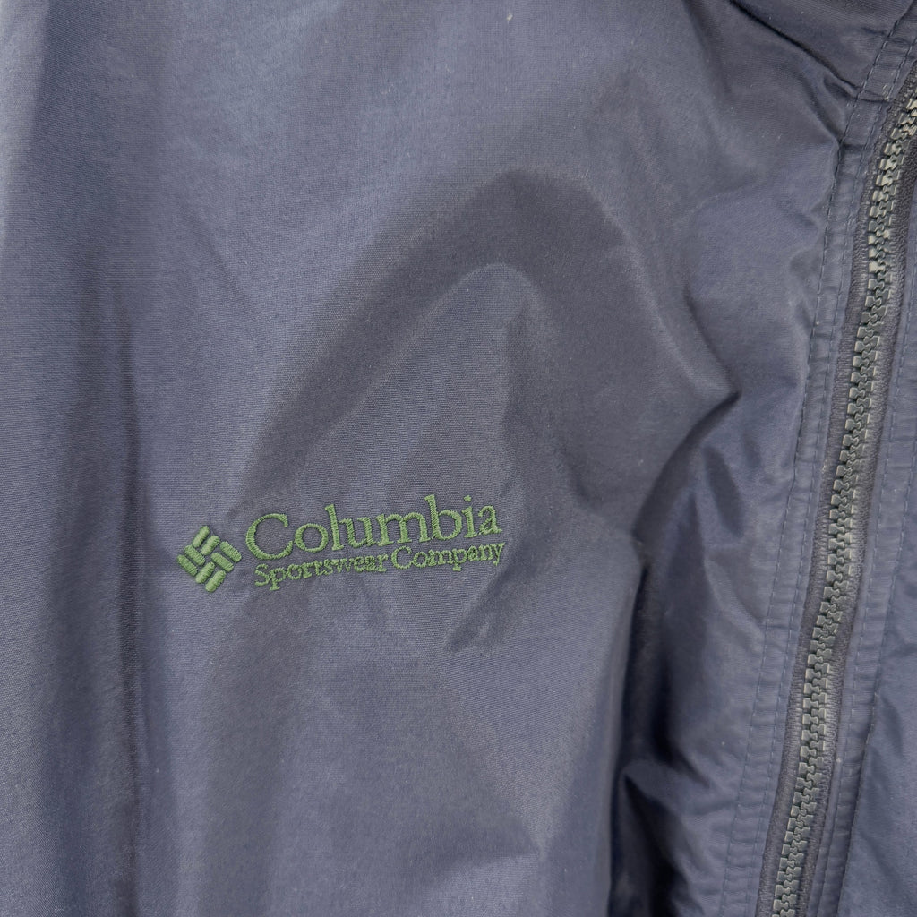 Vintage 90s Columbia Navy Blue Fleece Lined Zip Up Bomber Jacket