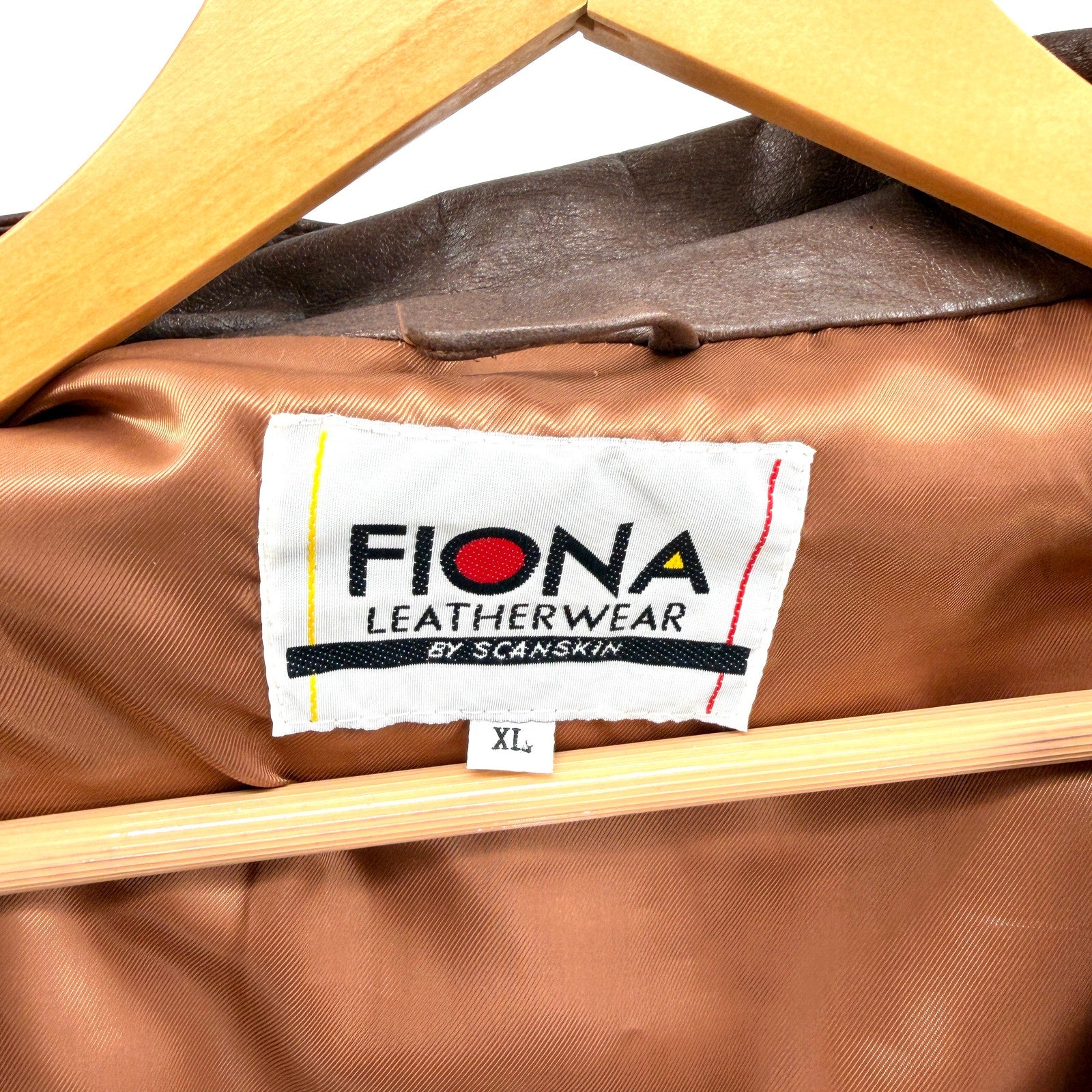 Vintage 80s Fiona Scanskin Brown Genuine Leather Bomber Jacket