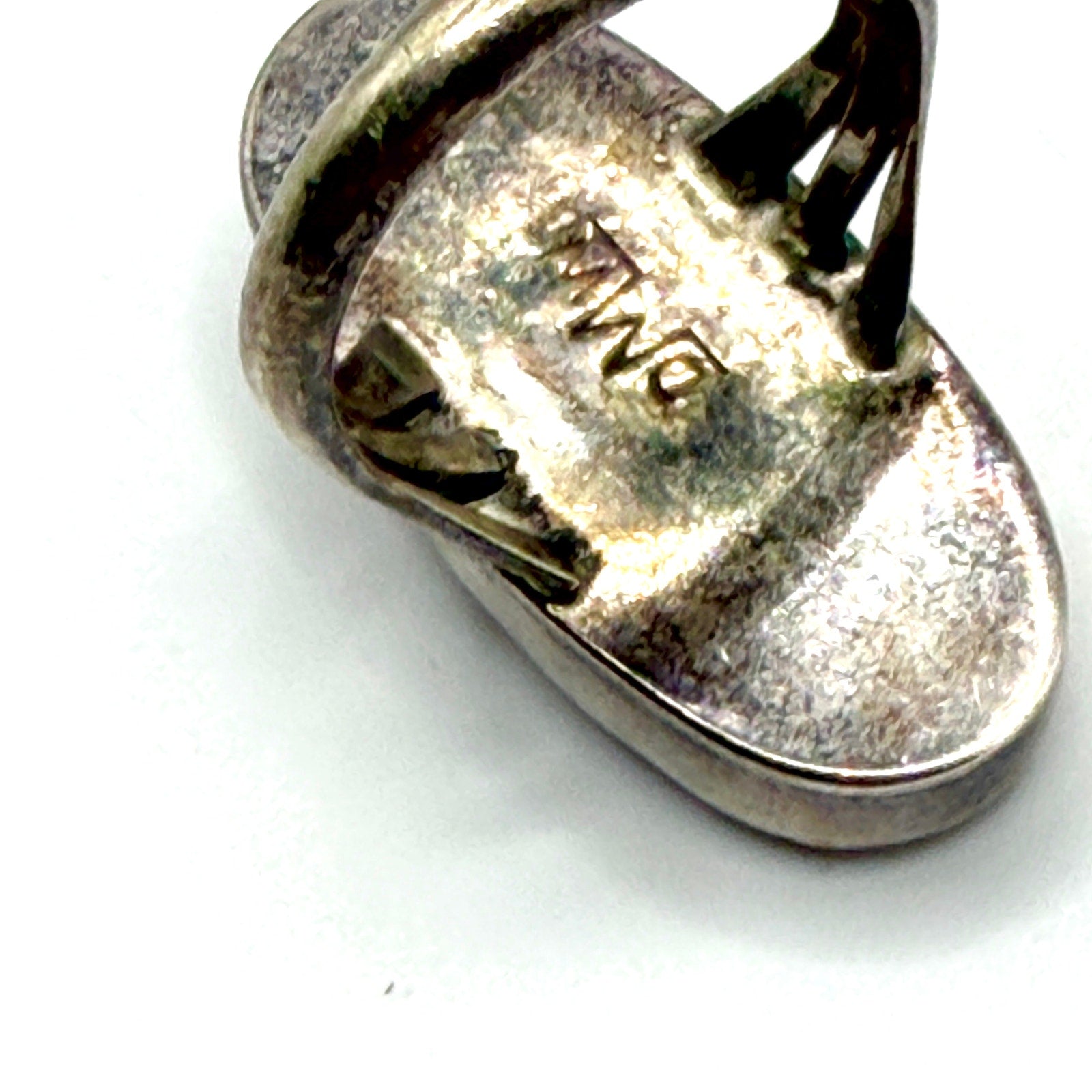 Vintage 90s Signed DMW Pink Sterling Silver Southwestern Statement Ring