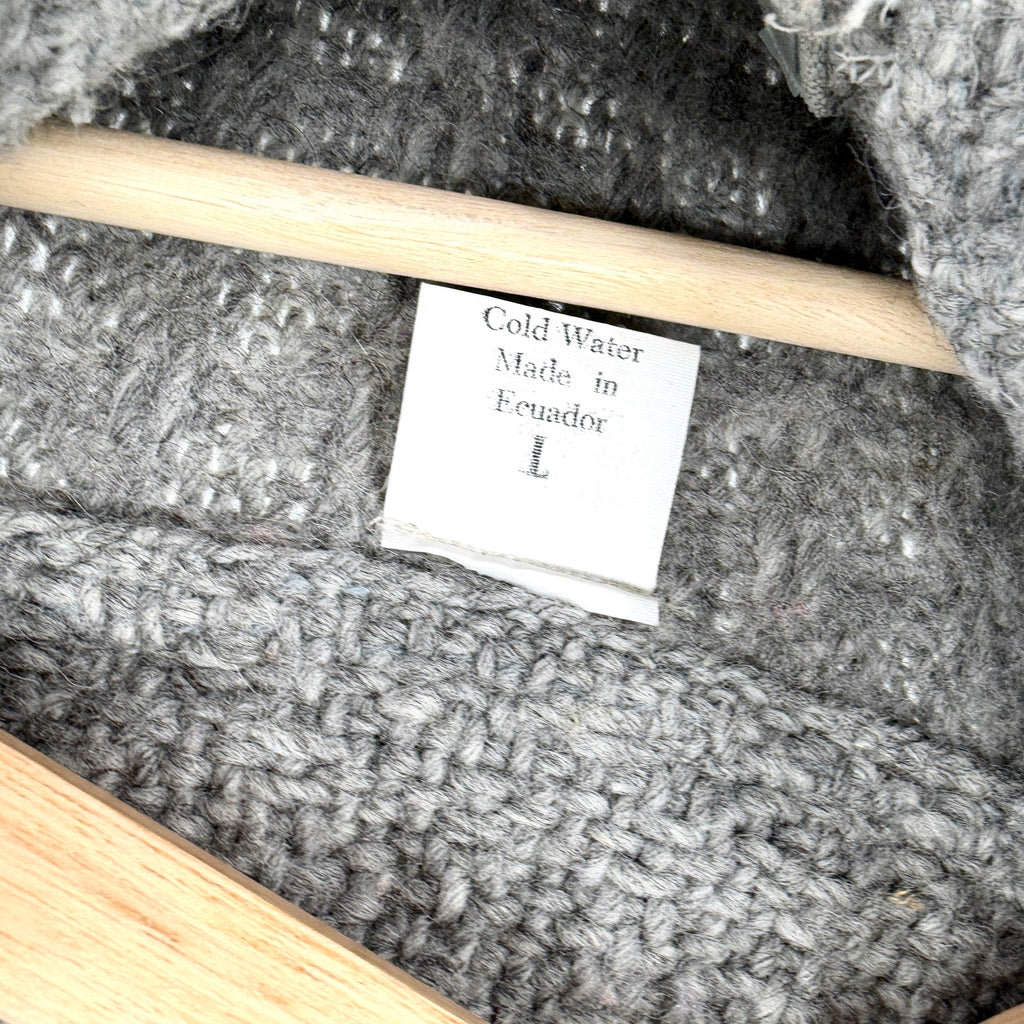 Inka Maki Gray 100% Wool Oversized Zip Front Cardigan Sweater