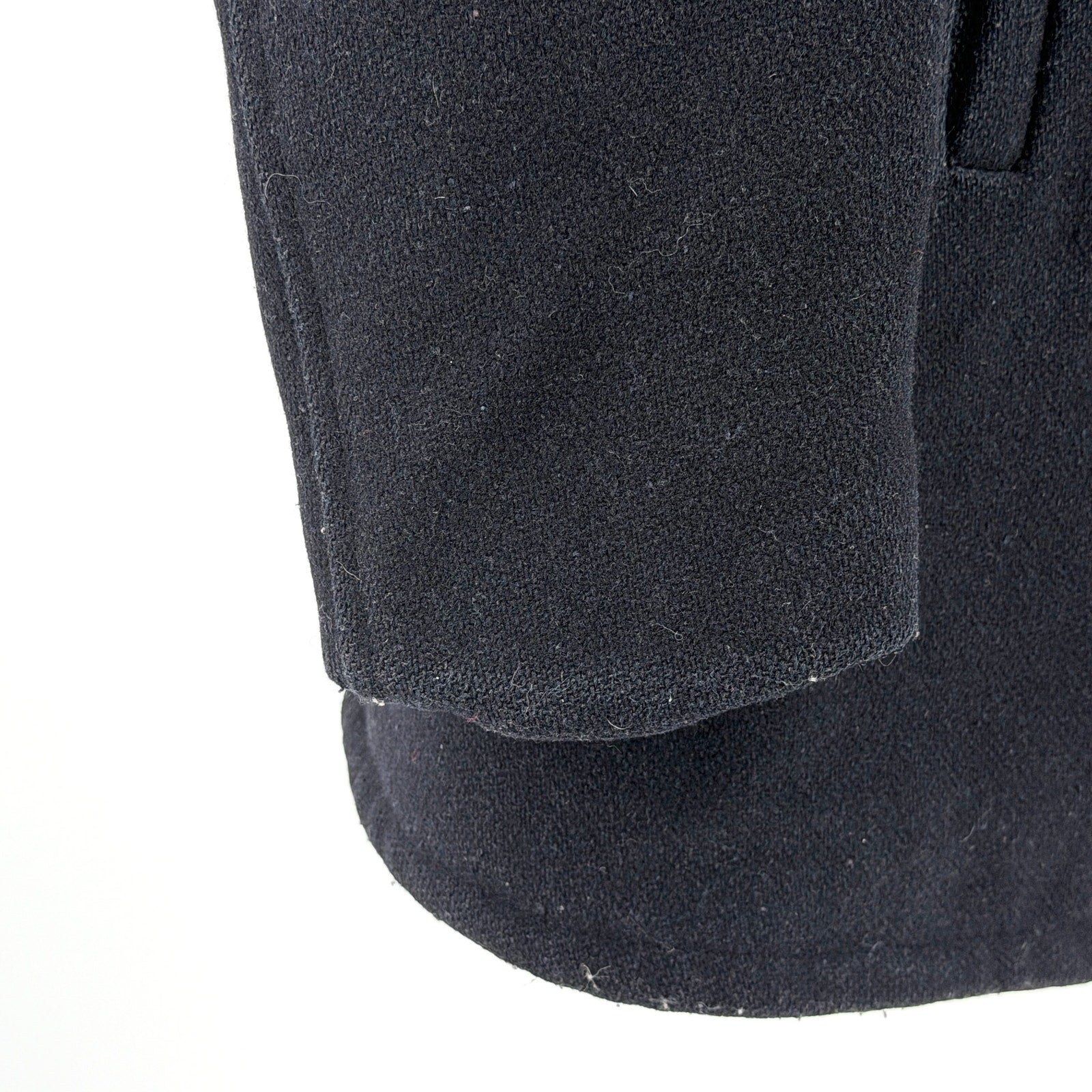Vintage 70s Alexander's Navy Blue Double Breasted Quilted Wool Pea Coat