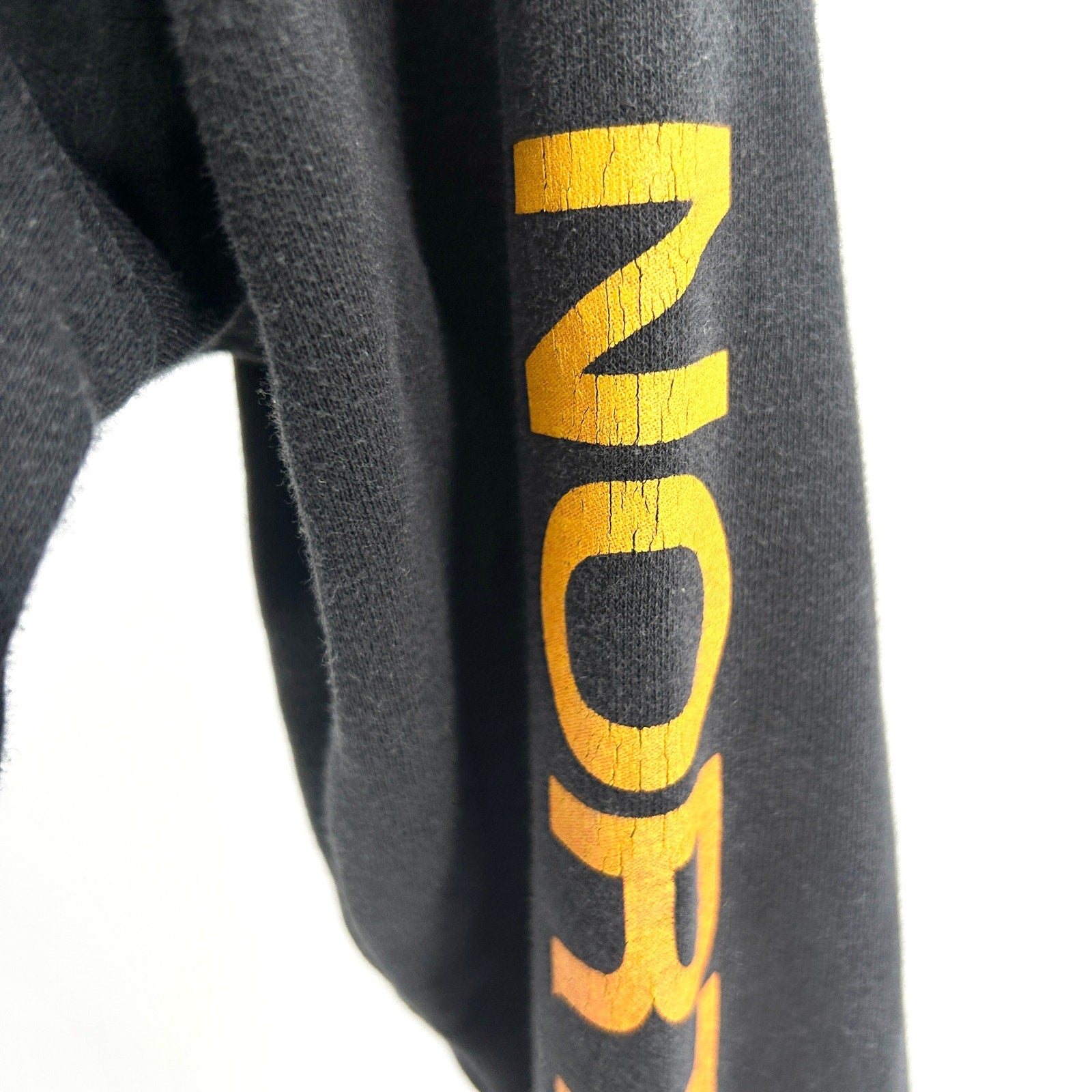 The North Face Black Orange Graphic Cotton Blend Pullover Hoodie