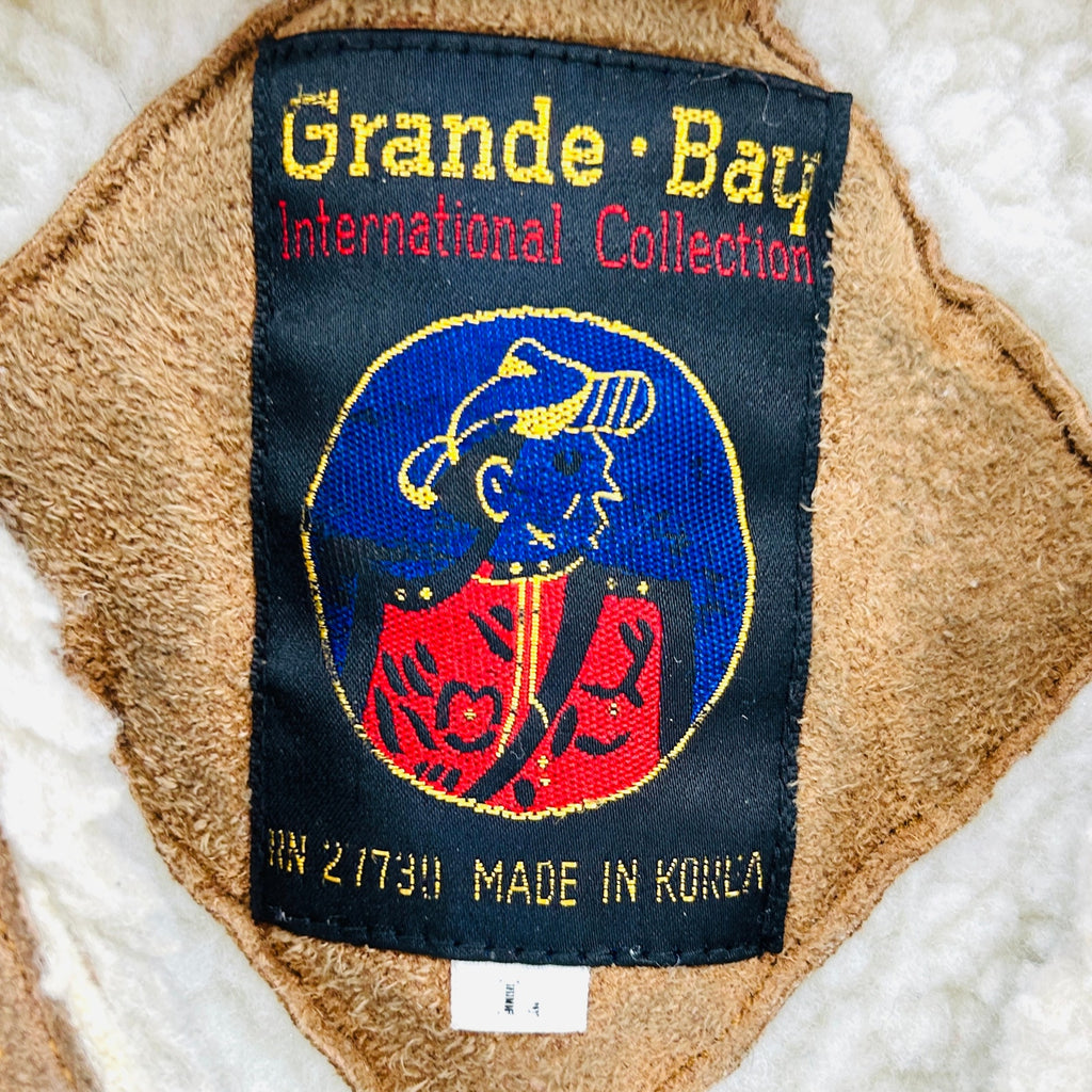 Vintage 70s Grande Bay Brown Shearling Suede Western Vest